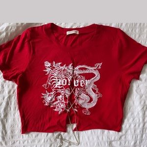 New sexy red croptop